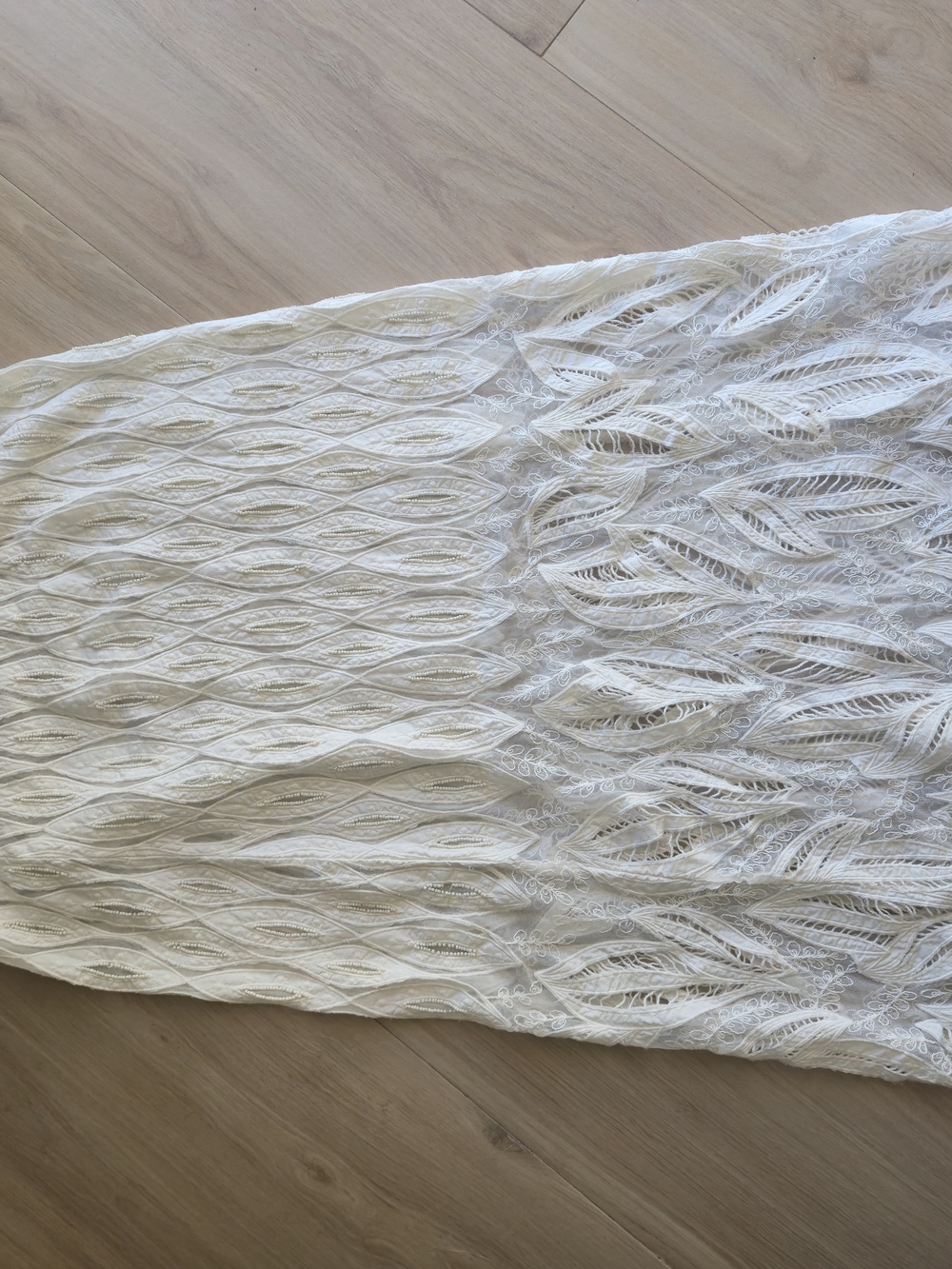 Anthropologie White Textured Knit Maxi Skirt
